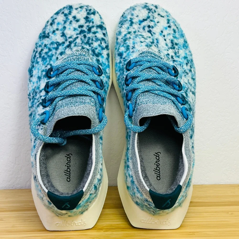 Allbirds Wool Runner‎ Mizzles Women's Shoes Blue Speckled Knit Comfort Size 8.5